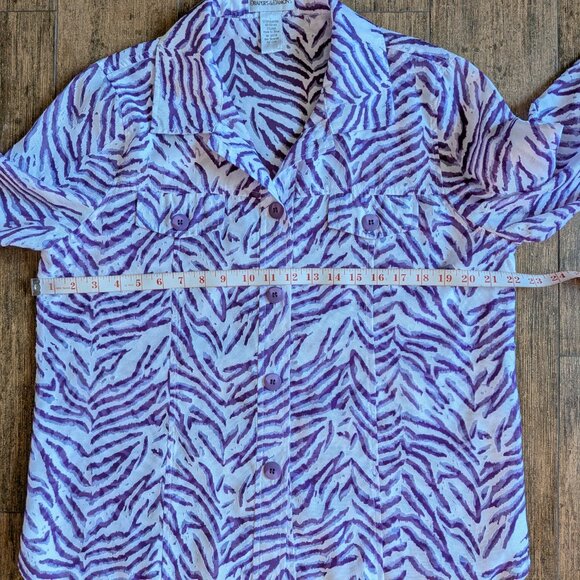 Drapers & Damon's Blouse, Button front, 44 inch bust, Sz L, Poly/Rayon/Linen mix - Picture 9 of 17